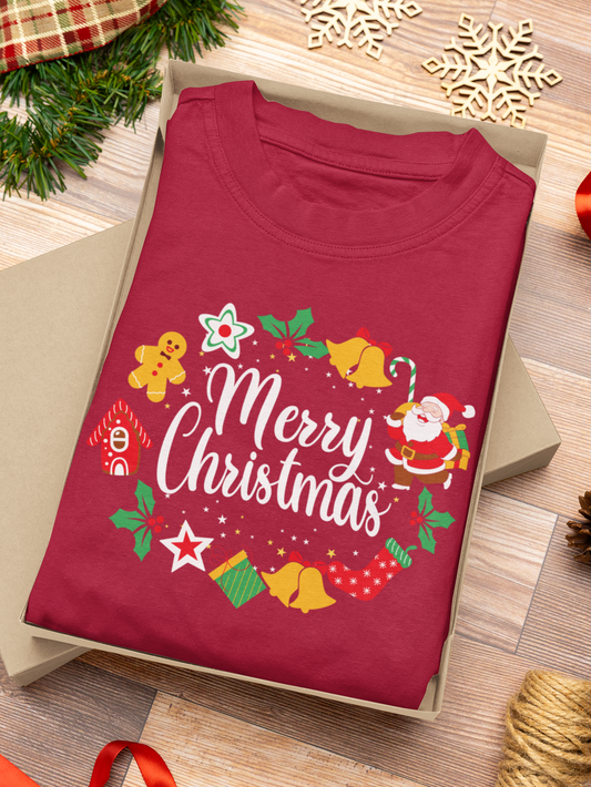 Merry Christmas in Red - Christmas Oversized T-Shirt