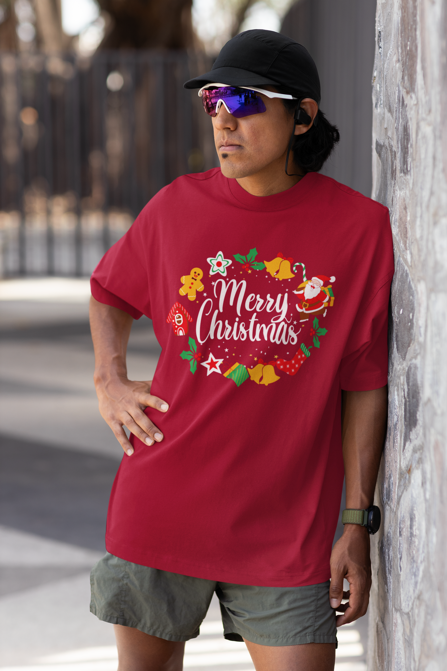 Merry Christmas in Red - Christmas Oversized T-Shirt