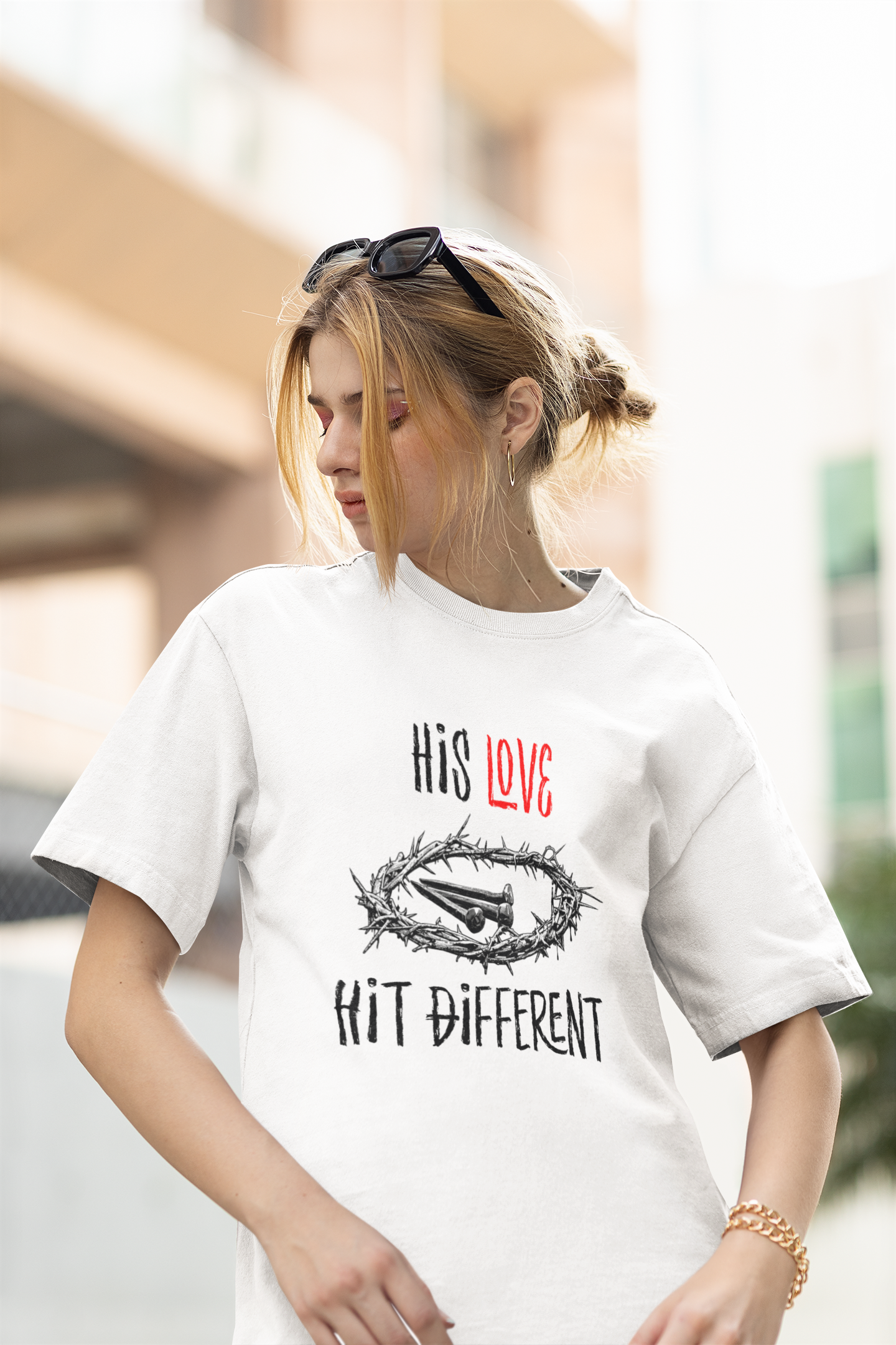 His Love Hit Different - Unisex Oversized T-Shirt
