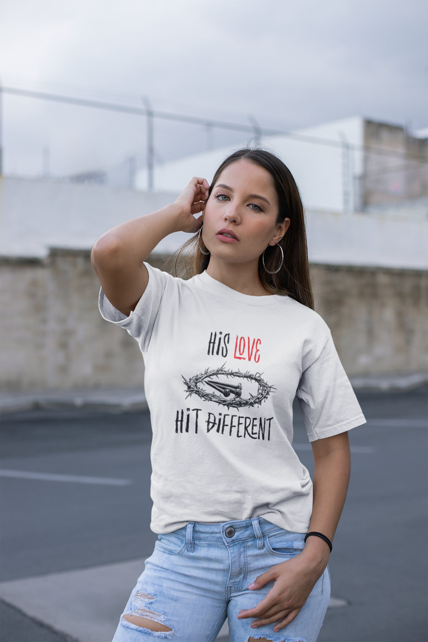His Love Hit Different - Unisex Oversized T-Shirt