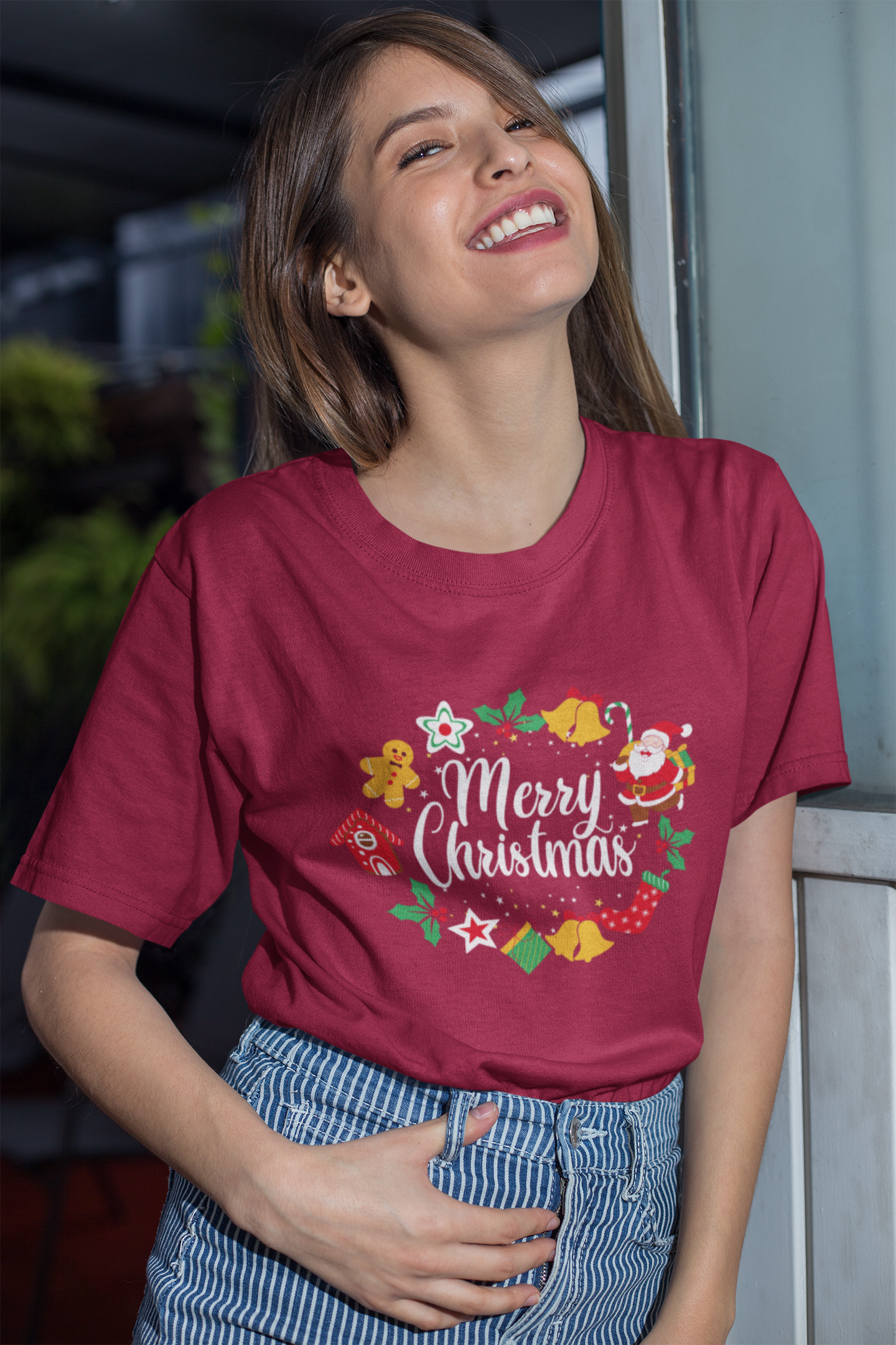 Merry Christmas in Red - Christmas Oversized T-Shirt